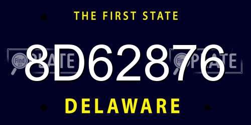 8D62876 Delaware License Plate