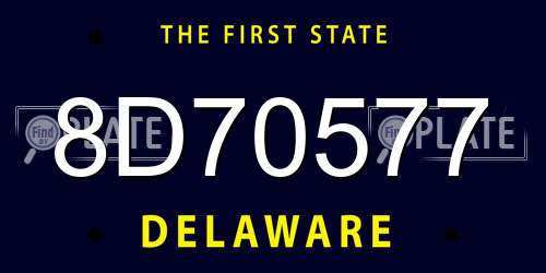 8D70577 Delaware License Plate