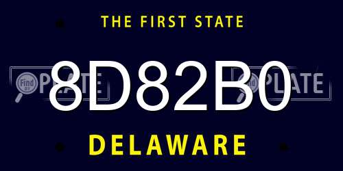 8D82B0 Delaware License Plate