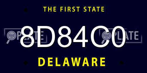 8D84C0 Delaware License Plate