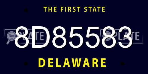 8D85583 Delaware License Plate