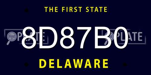 8D87B0 Delaware License Plate