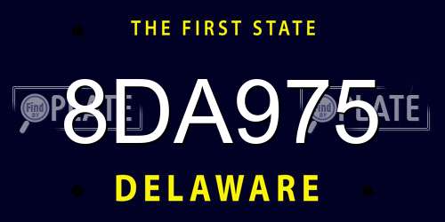 8DA975 Delaware License Plate