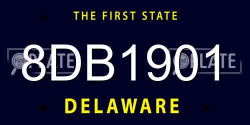 8DB1901 Delaware License Plate