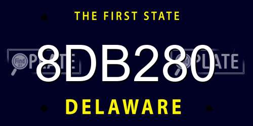 8DB280 Delaware License Plate