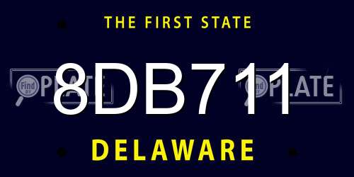 8DB711 Delaware License Plate