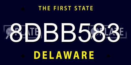 8DBB583 Delaware License Plate