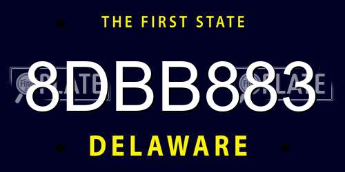8DBB883 Delaware License Plate