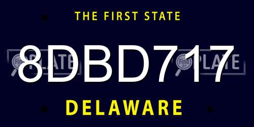 8DBD717 Delaware License Plate