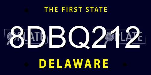8DBQ212 Delaware License Plate
