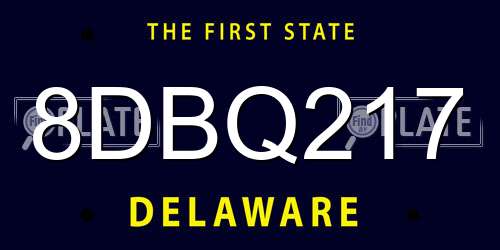 8DBQ217 Delaware License Plate