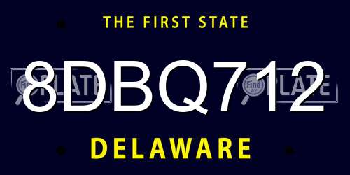 8DBQ712 Delaware License Plate