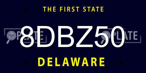 8DBZ50 Delaware License Plate