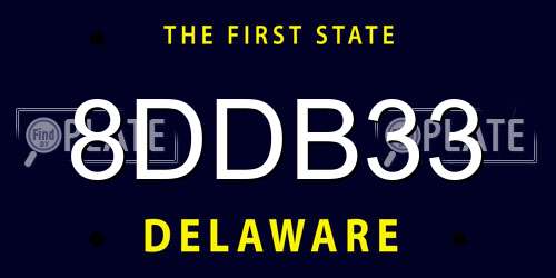 8DDB33 Delaware License Plate