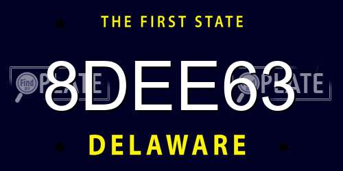 8DEE63 Delaware License Plate