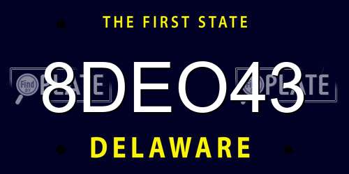 8DEO43 Delaware License Plate