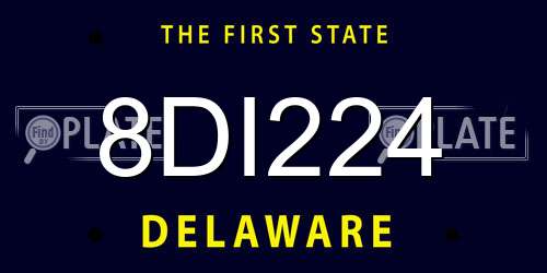 8DI224 Delaware License Plate