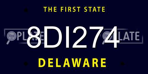 8DI274 Delaware License Plate