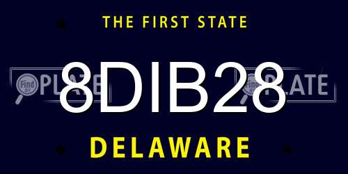 8DIB28 Delaware License Plate