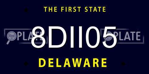 8DII05 Delaware License Plate