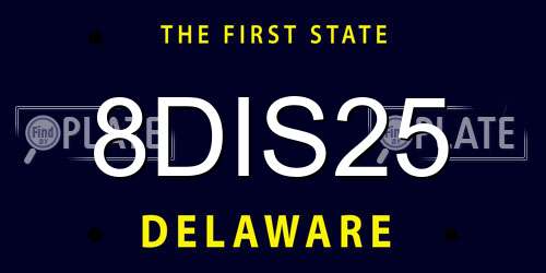 8DIS25 Delaware License Plate