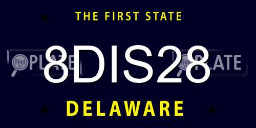 8DIS28 Delaware License Plate