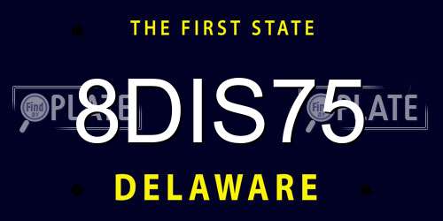 8DIS75 Delaware License Plate