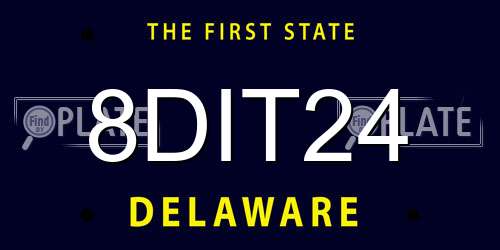 8DIT24 Delaware License Plate