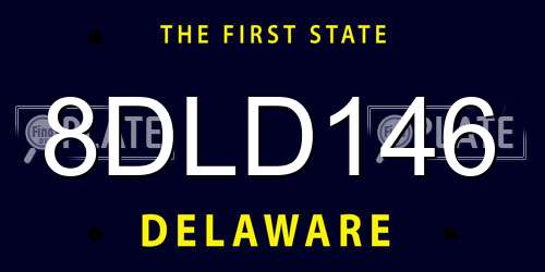 8DLD146 Delaware License Plate