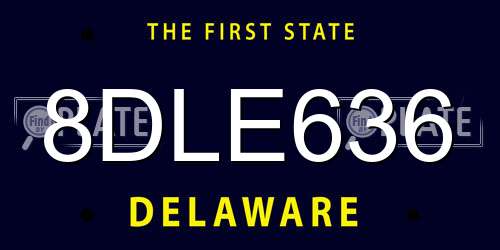 8DLE636 Delaware License Plate