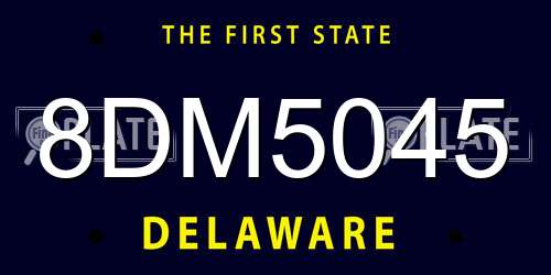 8DM5045 Delaware License Plate