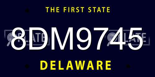 8DM9745 Delaware License Plate