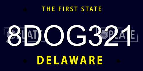8DOG321 Delaware License Plate