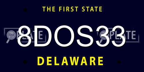 8DOS33 Delaware License Plate