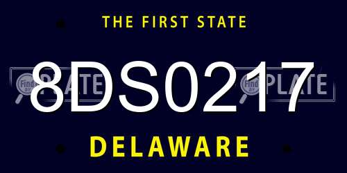 8DS0217 Delaware License Plate