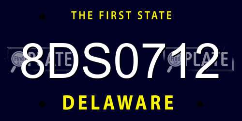 8DS0712 Delaware License Plate
