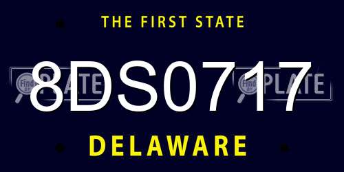 8DS0717 Delaware License Plate
