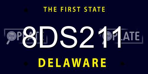 8DS211 Delaware License Plate