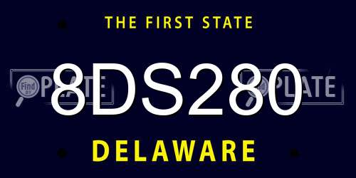 8DS280 Delaware License Plate