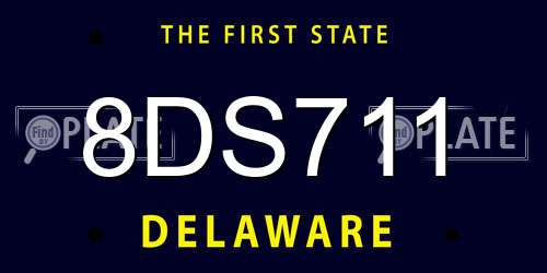 8DS711 Delaware License Plate