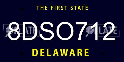 8DSO712 Delaware License Plate