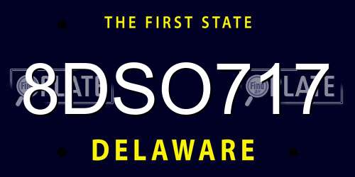 8DSO717 Delaware License Plate