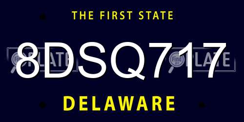 8DSQ717 Delaware License Plate