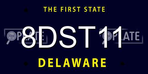 8DST11 Delaware License Plate