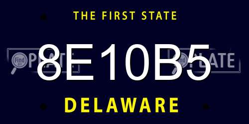 8E10B5 Delaware License Plate