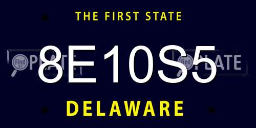 8E10S5 Delaware License Plate