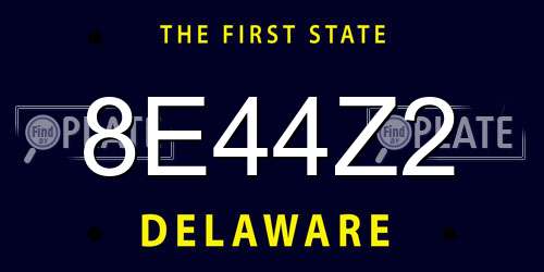 8E44Z2 Delaware License Plate