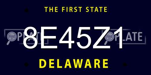 8E45Z1 Delaware License Plate