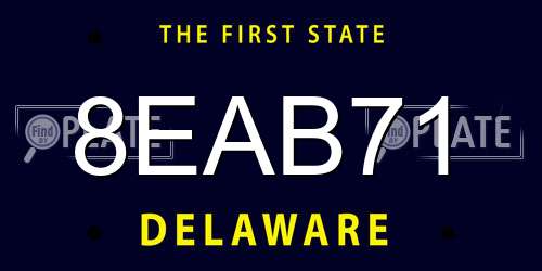 8EAB71 Delaware License Plate