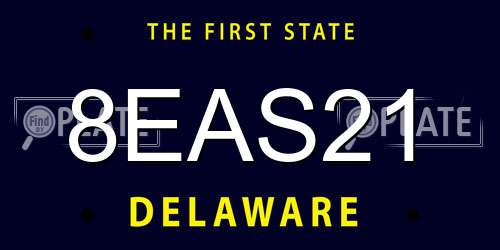 8EAS21 Delaware License Plate